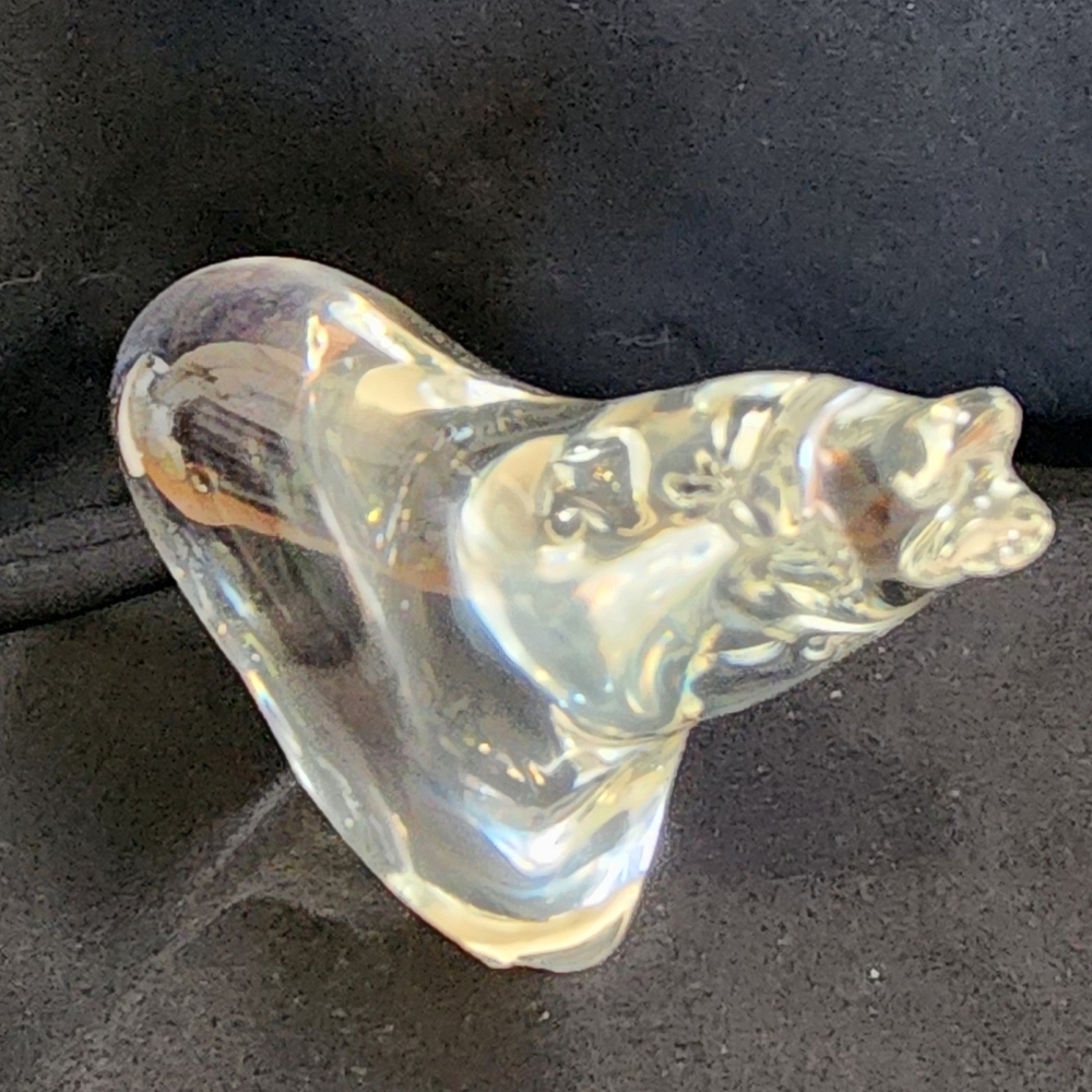 Signed Lane Clear Art Glass Polar Bear Figurine – Hand Blown Animal Sculpture - Picture 7 of 12